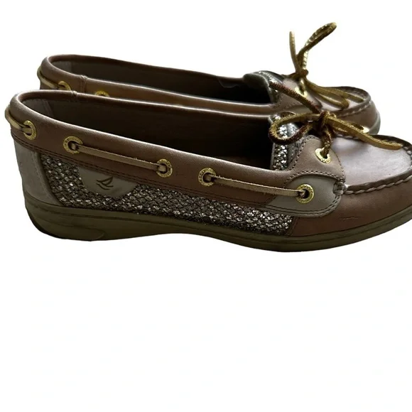 Sperrys Women’s 7 Angelfish Top Sider Gold sequins boat shoes - Picture 4 of 7